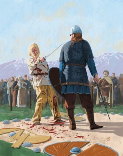 An Icelandic duel (Holmgang)
